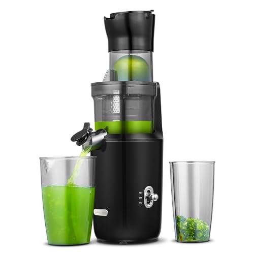 AMZCHEF Licuadora Para Verduras y Frutas Enteras - 200W Extractor De Zumos y Verdura