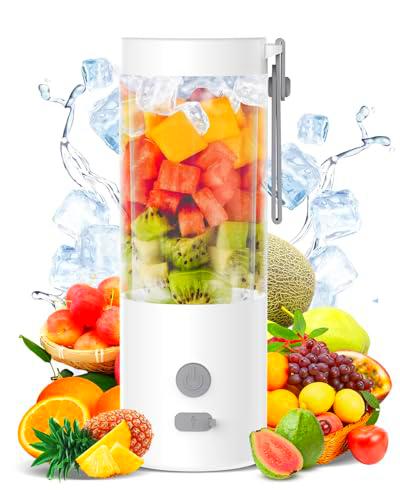Batidora portátil para batidos y batidos, 450 ml, mini batidora de pie con 6 cuchillas ultraafiladas