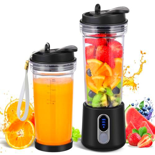 SOLVIEW Batidora Portátil, Mini Licuadora Batidos con 4 Cuchillas
