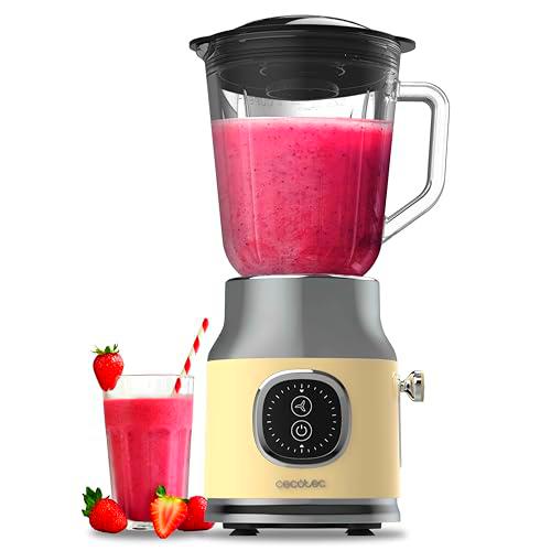 Cecotec Batidora de Vaso Retro RetroTwist Yellow. 800W de Potencia Máxima