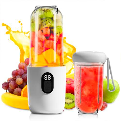 Mini Licuadora Portatil, 500 ml Mini Batidora Portatil con Pantalla Led