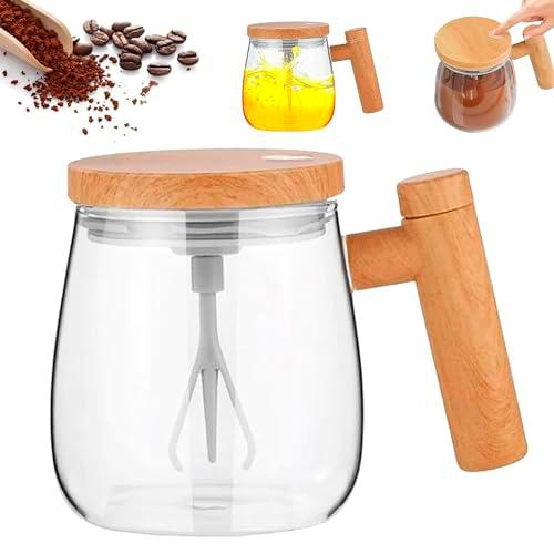 DAZZTIME Taza Autoagitadora,Taza de Café Mezcladora,400ml,Taza Batidora Automática,Taza Magnetica Mezcladora,Taza de Agitación Magnética Automática,con tapa,para Café