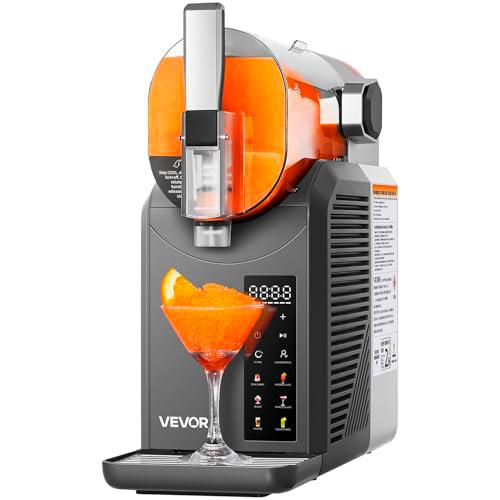 VEVOR Máquina de Granizados Tanque de 2 L sin Necesidad de Hielo con Autolimpieza Fabricado en Acero Inoxidable 304 con 6 Programas Preestablecidos para Margaritas Congeladas