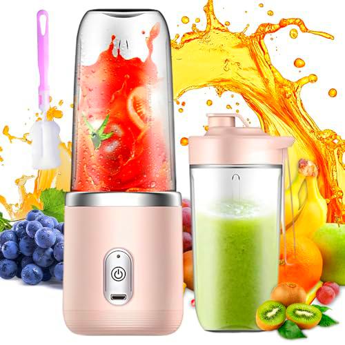 Batidora de Vaso Portatil, 400 ml Batidora Portatil Batidos de 6 Cuchillas