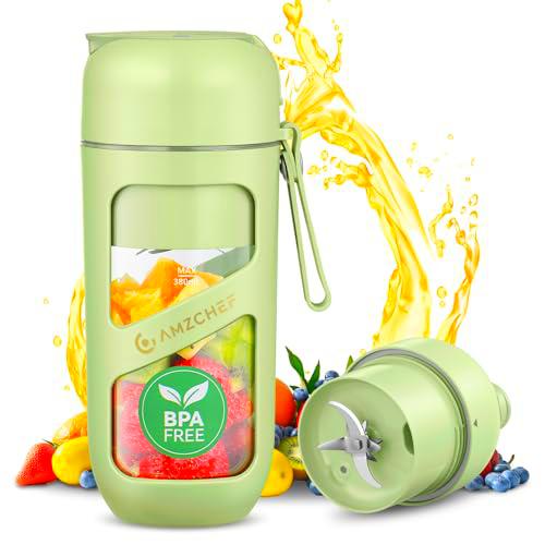 AMZCHEF Batidora de Vaso Portatil - Mini Batidora al Vacío para Batidos y Smoothies