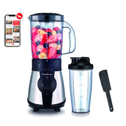Moulinex Blend &amp; Go, Batidora de vaso + Espátula, 1,3 L