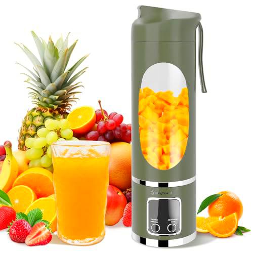 EasySpeed Portátil Batidora,450 ml Mini Licuadora Personal,1200 mAh Eléctric Tipo C por USB