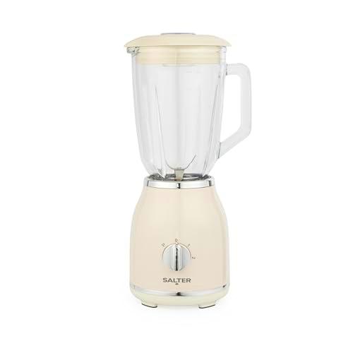 Salter Retro Cream Jug Blender - Jarra de vidrio extraíble libre de BPA de 1,5 litros