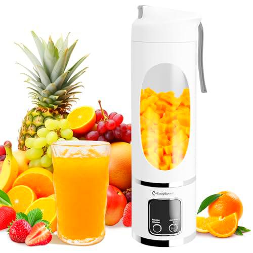EasySpeed Portátil Batidora,450 ml Mini Licuadora Personal,1200 mAh Eléctric Tipo C por USB