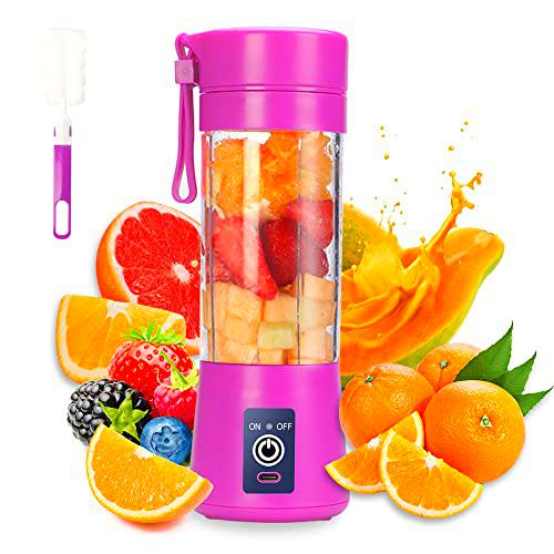 Batidora Portatil,Licuadora Portátil Para Smoothies o Batidos,380 ml Con 6 Cuchillas,Mini Fresh Juice Botella licuadora Batidora Electrico USB