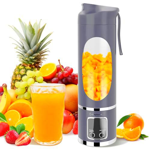 EasySpeed Portátil Batidora,450 ml Mini Licuadora Personal,1200 mAh Eléctric Tipo C por USB