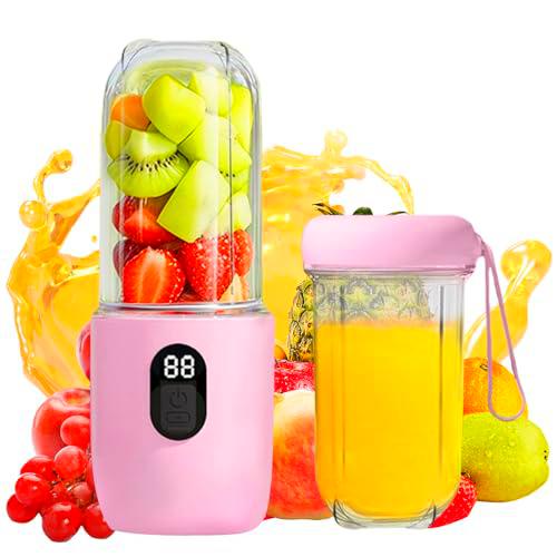 Batidora portátil para hacer smoothie maker to go, exprimidor eléctrico portátil de 500 ml con pantalla digital