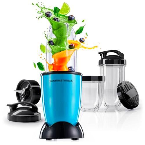 GOURMETmaxx Mr. Magic Power Pro Mixer 400 vatios | Batidora con tapa para llevar | Batidora de vaso con cubeta y tapa | Batidora con kit de accesorios L para batidos, etc.