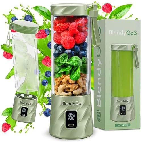 Batidora BlendyGo 3, batidora de vaso portátil, blender recargable por USB
