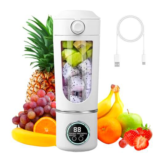 Pequeña batidora portátil, 700 ml, mini batidora portátil con 12 cuchillas de acero inoxidable y pantalla digital