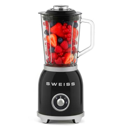 SWEISS Batidora de Vaso Vintage MXV9 - 1000 W, 2 Velocidades y Función Pulse