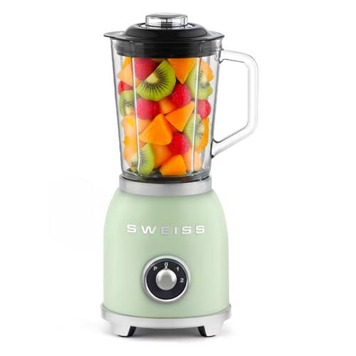 SWEISS Batidora de Vaso Vintage MXV7 - 1000 W, 2 Velocidades y Función Pulse