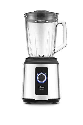 Ufesa Batidora de Vaso Sunset, Potencia 1600W, Jarra de Cristal Capacidad 1,5L