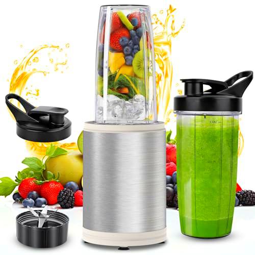 Mini Batidora, Licuadora de pulso, 1200W Batidora Smoothies con 2 x 800 ml Vasos Portátiles