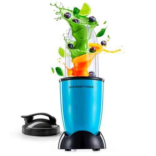 GOURMETmaxx Mr. Magic Batidora de 4 piezas | Máquina de batido con capacidad de 400 W y 500 ml | Batidora compacta con tapa | Conveniente para batidos