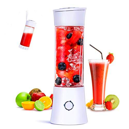Batidora de Vaso Individuales, Fityou Mini Licuadora Portátil con 6 Cuchillas 480ML Juicer Smoothie Maker USB Recargable Batidoras de Vaso para Fruta
