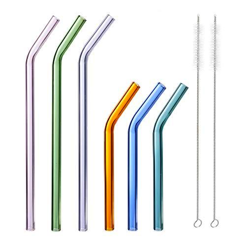 relaxdays Pajitas de Colores, Arqueadas, Reutilizables